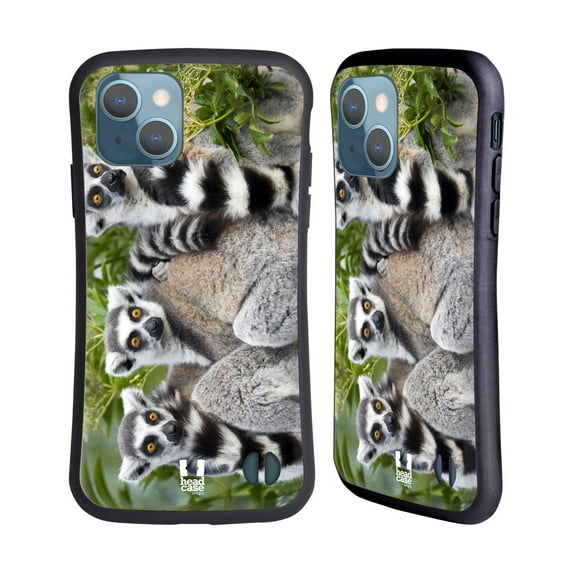 Head Case Designs Famous Animals Ring Tailed Lemur Hybrid Case Compatible with Apple iPhone 13
