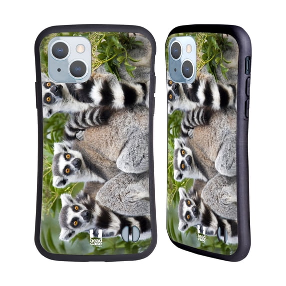 Head Case Designs Famous Animals Ring Tailed Lemur Hybrid Case Compatible with Apple iPhone 14