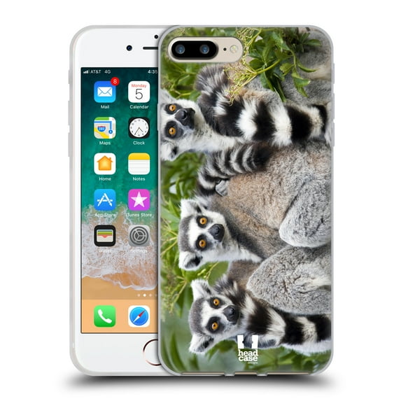 Head Case Designs Famous Animals Ring Tailed Lemur Soft Gel Case Compatible with Apple iPhone 7 Plus / iPhone 8 Plus