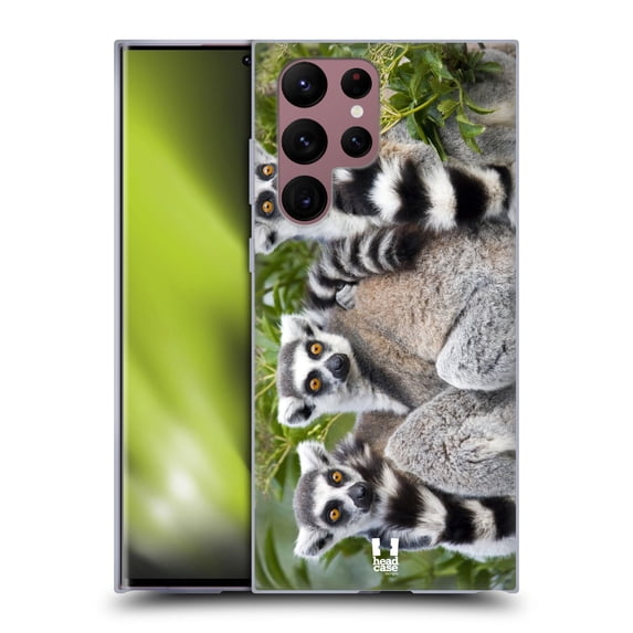 Head Case Designs Famous Animals Ring Tailed Lemur Soft Gel Case Compatible with Samsung Galaxy S22 Ultra 5G