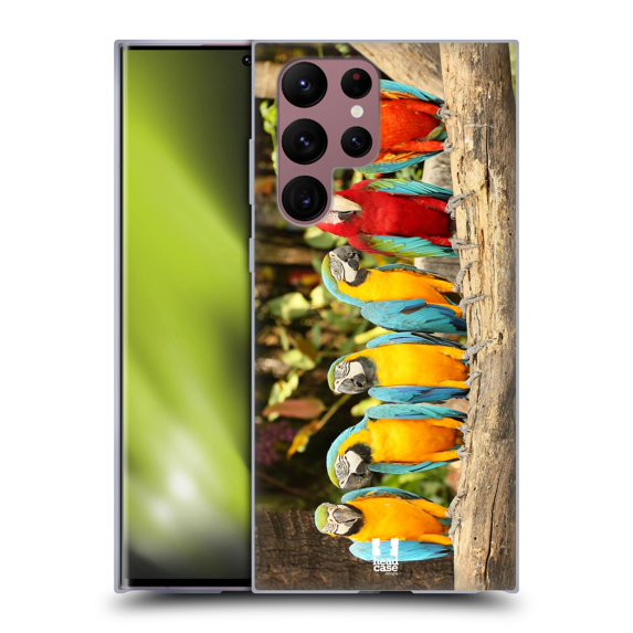 Head Case Designs Famous Animals Sitting Macaw Parrot Pairs Soft Gel Case Compatible with Samsung Galaxy S22 Ultra 5G