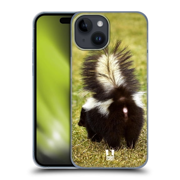 Head Case Designs Famous Animals Striped Skunk Hard Back Case Compatible with Apple iPhone 15