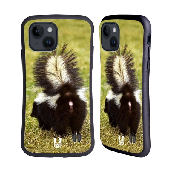 Head Case Designs Famous Animals Striped Skunk Hybrid Case Compatible with Apple iPhone 15