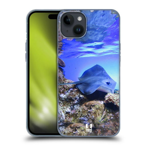 Head Case Designs Famous Animals Swimming Stingray On Coral Reef Soft Gel Case Compatible with Apple iPhone 15 Plus