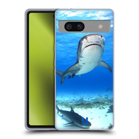 Head Case Designs Famous Animals Tiger Shark Soft Gel Case Compatible with Google Pixel 7a