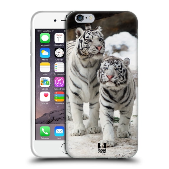 Head Case Designs Famous Animals Two White Tigers Soft Gel Case Compatible with Apple iPhone 6 / iPhone 6s