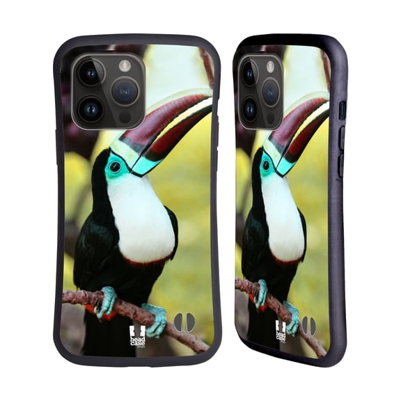 Head Case Designs Famous Animals White Throated Toucan Hybrid Case Compatible with Apple iPhone 15 Pro Max