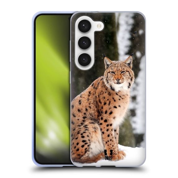 Head Case Designs Famous Animals Wild Lynx In Winter Soft Gel Case Compatible with Samsung Galaxy S23 5G