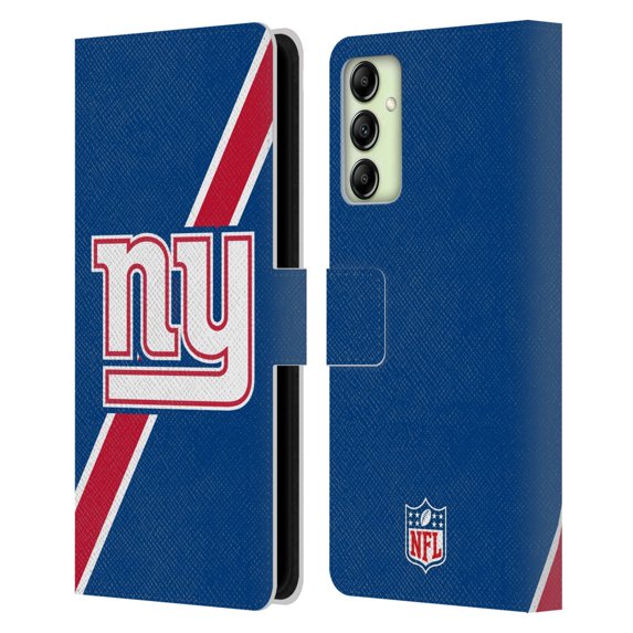 Head Case Designs NFL New York Giants Logo Stripes Leather Book Wallet Case Cover For Samsung Galaxy A14 5G