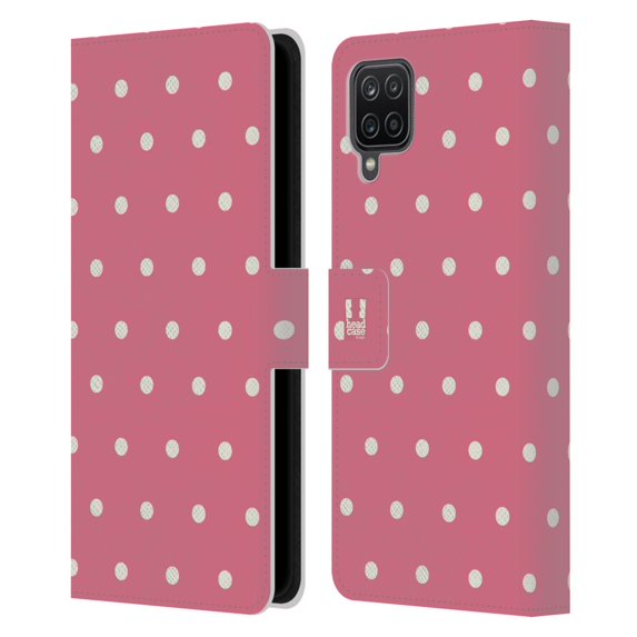 Head Case Designs French Country Patterns Pink Dots Leather Book Wallet Case Cover Compatible with Samsung Galaxy A12 (2020)