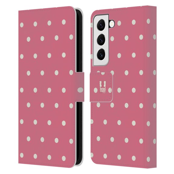 Head Case Designs French Country Patterns Pink Dots Leather Book Wallet Case Cover Compatible with Samsung Galaxy S22 5G