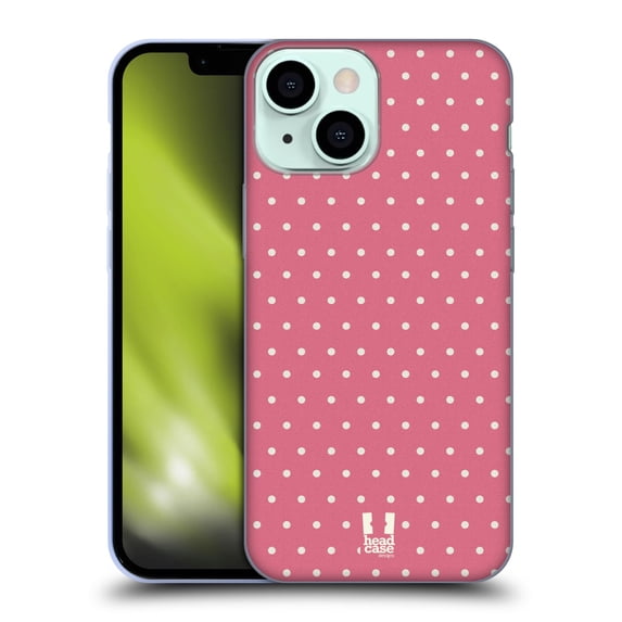 Head Case Designs French Country Patterns Pink Dots Soft Gel Case Compatible with Apple iPhone 13 Mini