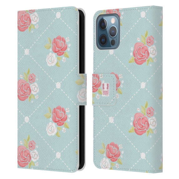 Head Case Designs French Country Patterns Rose Wallpaper Leather Book Wallet Case Cover Compatible with Apple iPhone 12 / iPhone 12 Pro