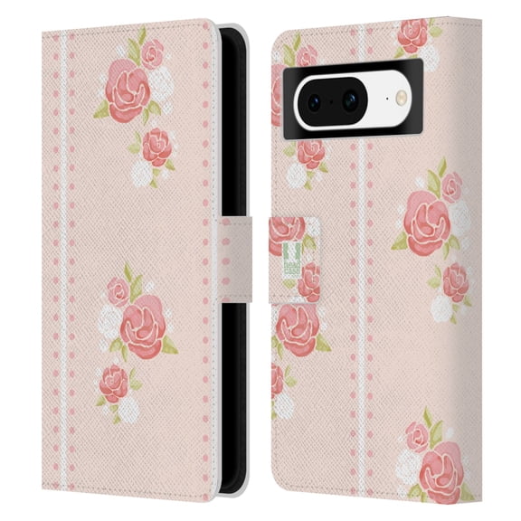 Head Case Designs French Country Patterns Stripes And Roses Leather Book Wallet Case Cover Compatible with Google Pixel 8