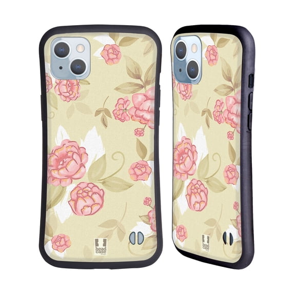 Head Case Designs French Country Patterns Vintage Roses Hybrid Case Compatible with Apple iPhone 14 Plus