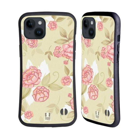 Head Case Designs French Country Patterns Vintage Roses Hybrid Case Compatible with Apple iPhone 15 Plus