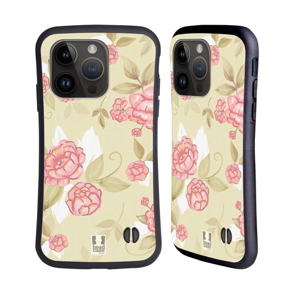 Head Case Designs French Country Patterns Vintage Roses Hybrid Case Compatible with Apple iPhone 15 Pro