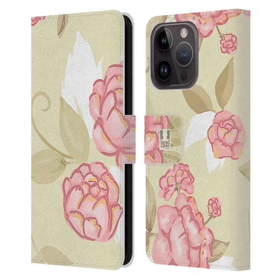Head Case Designs French Country Patterns Vintage Roses Leather Book Wallet Case Cover Compatible with Apple iPhone 15 Pro