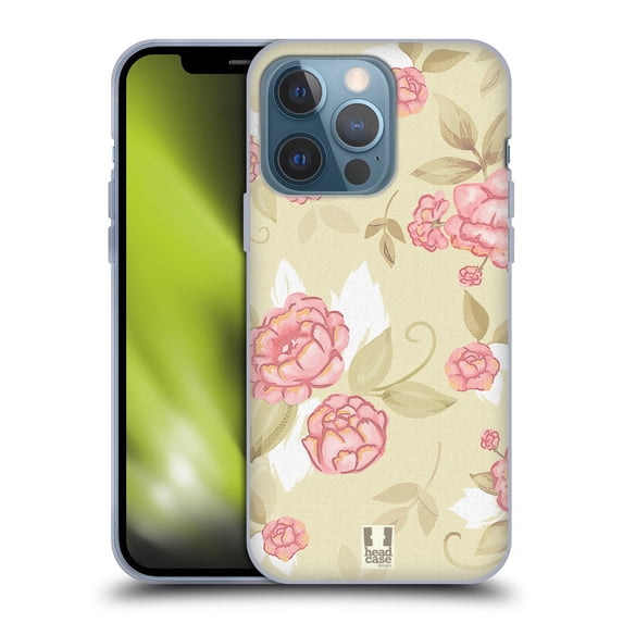 Head Case Designs French Country Patterns Vintage Roses Soft Gel Case Compatible with Apple iPhone 13 Pro