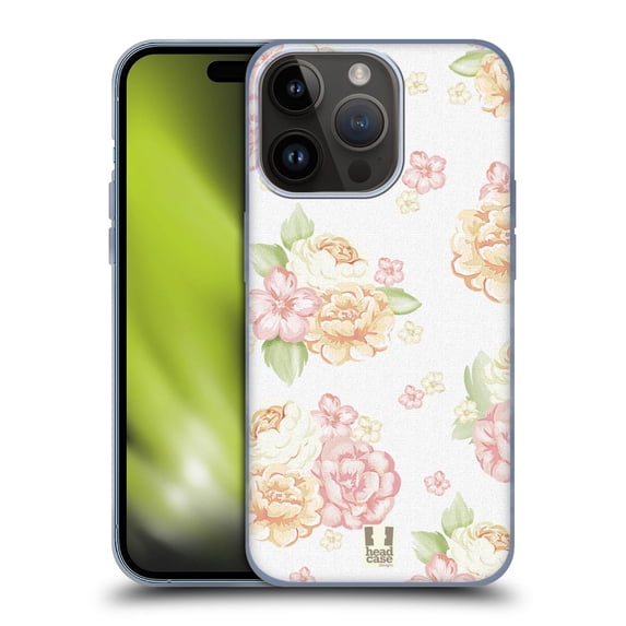 Head Case Designs French Country Patterns White Soft Gel Case Compatible with Apple iPhone 15 Pro