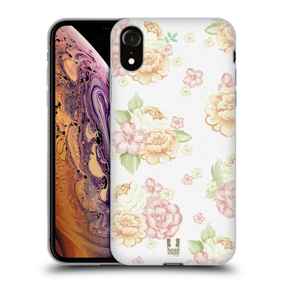 Head Case Designs French Country Patterns White Soft Gel Case Compatible with Apple iPhone XR
