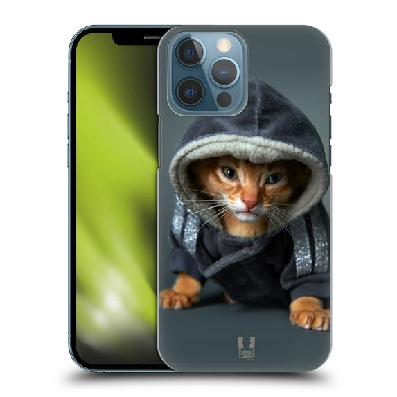 Head Case Designs Funny Animals Abyssinian Kitten In A Hoodie Hard Back Case Compatible with Apple iPhone 13 Pro Max