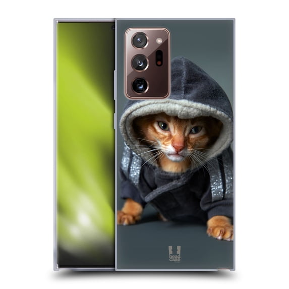 Head Case Designs Funny Animals Abyssinian Kitten In A Hoodie Soft Gel Case Compatible with Samsung Galaxy Note20 Ultra / 5G
