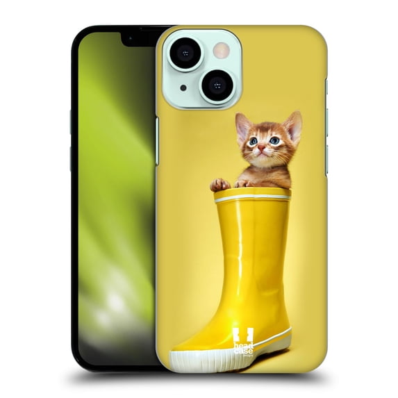 Head Case Designs Funny Animals Abyssinian Kitty In A Boot Hard Back Case Compatible with Apple iPhone 13 Mini