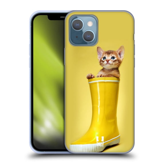 Head Case Designs Funny Animals Abyssinian Kitty In A Boot Soft Gel Case Compatible with Apple iPhone 13