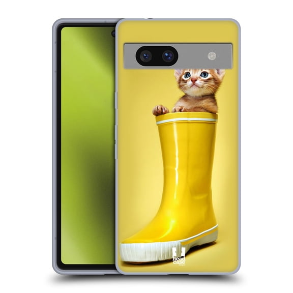 Head Case Designs Funny Animals Abyssinian Kitty In A Boot Soft Gel Case Compatible with Google Pixel 7a