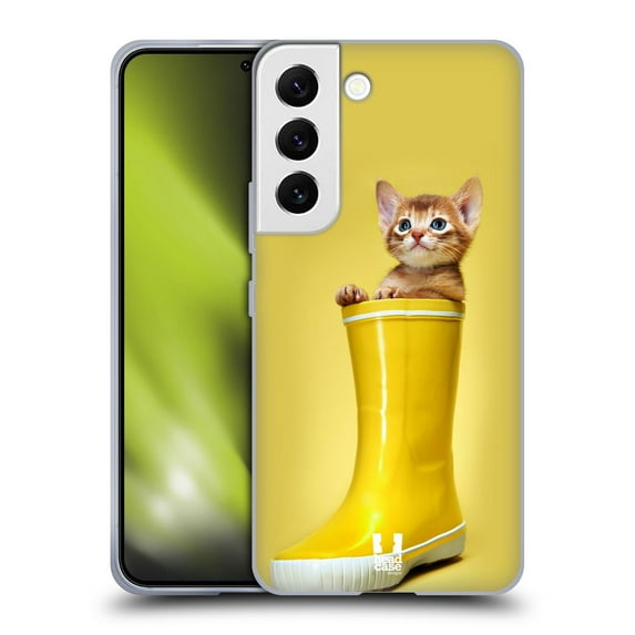 Head Case Designs Funny Animals Abyssinian Kitty In A Boot Soft Gel Case Compatible with Samsung Galaxy S22 5G