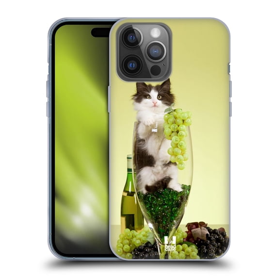 Head Case Designs Funny Animals Cat In A Wine Glass with Grapes Soft Gel Case Compatible with Apple iPhone 14 Pro Max