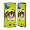 thumbnail image 1 of Head Case Designs Funny Animals Chipmunk Listening To Music Hybrid Case Compatible with Apple iPhone 13, 1 of 7