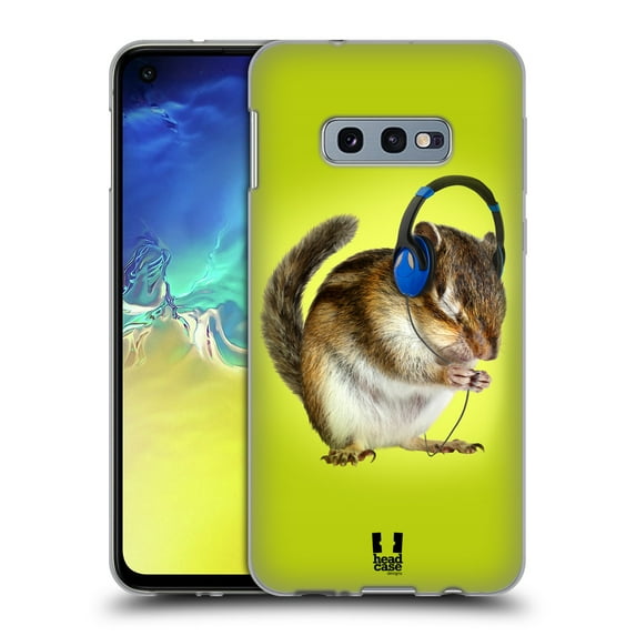 Head Case Designs Funny Animals Chipmunk Listening To Music Soft Gel Case Compatible with Samsung Galaxy S10e
