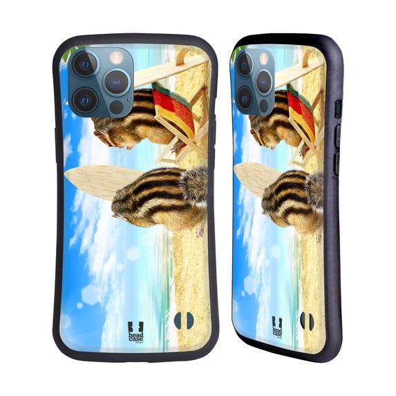 Head Case Designs Funny Animals Chipmunk Surf Buddies Hybrid Case Compatible with Apple iPhone 13 Pro Max