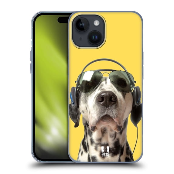 Head Case Designs Funny Animals Grooving Dalmatian Soft Gel Case Compatible with Apple iPhone 15