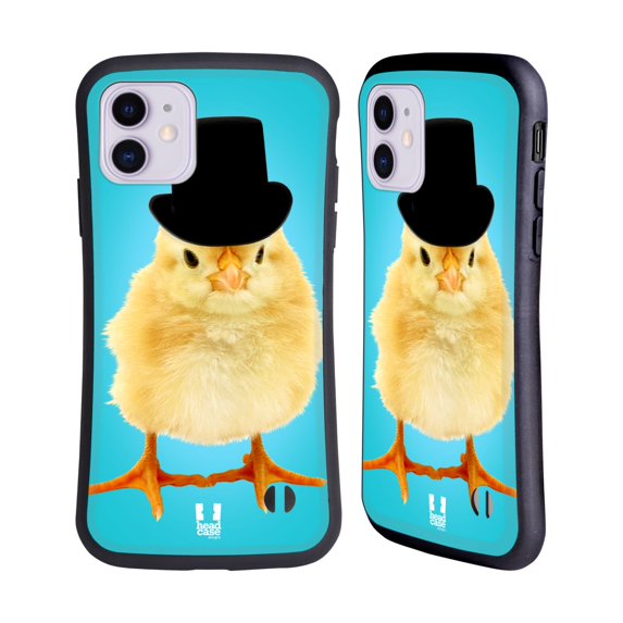 Head Case Designs Funny Animals Mr. Chick with Top Hat Hybrid Case Compatible with Apple iPhone 11