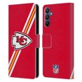 thumbnail image 1 of Head Case Designs NFL Kansas City Chiefs Logo Stripes Leather Book Wallet Case Cover For Samsung Galaxy A15, 1 of 6