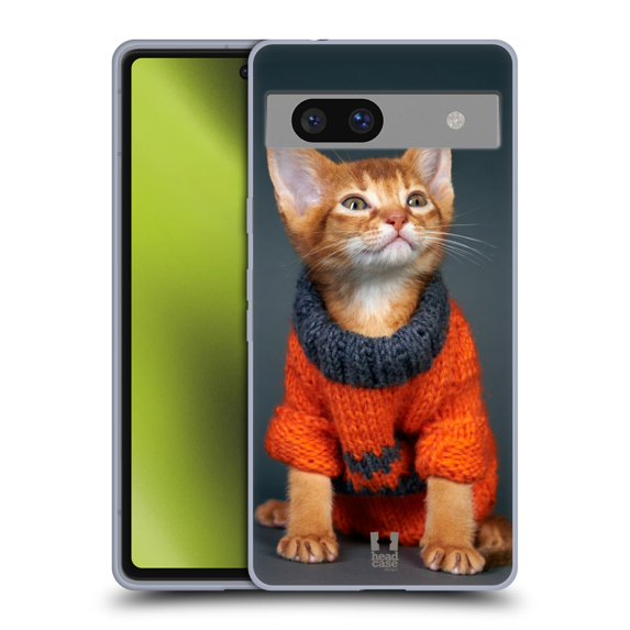 Head Case Designs Funny Animals Orange Abyssinian Kitten Soft Gel Case Compatible with Google Pixel 7a