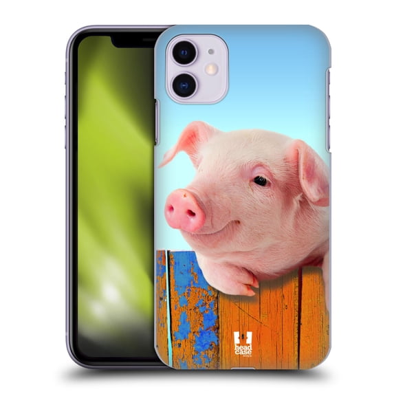Head Case Designs Funny Animals Piggy Hanging On A Fence Hard Back Case Compatible with Apple iPhone 11