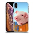 thumbnail image 1 of Head Case Designs Funny Animals Piggy Hanging On A Fence Hard Back Case Compatible with Apple iPhone XR, 1 of 7