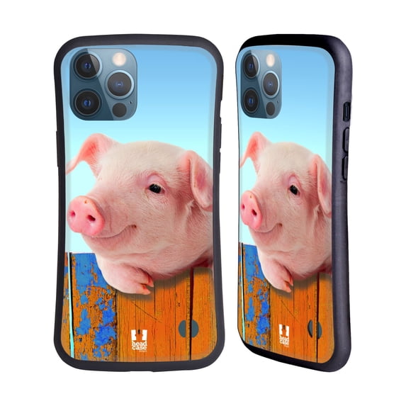 Head Case Designs Funny Animals Piggy Hanging On A Fence Hybrid Case Compatible with Apple iPhone 13 Pro Max