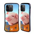 thumbnail image 1 of Head Case Designs Funny Animals Piggy Hanging On A Fence Hybrid Case Compatible with Apple iPhone 15 Pro, 1 of 7