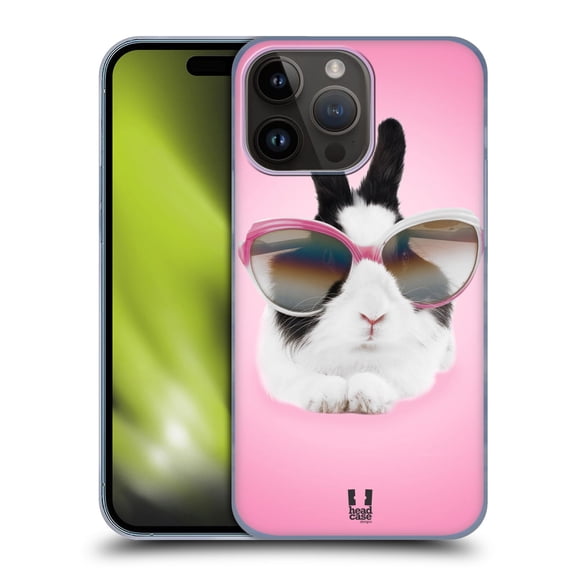 Head Case Designs Funny Animals Pretty Bunny In Sunglasses Hard Back Case Compatible with Apple iPhone 15 Pro Max