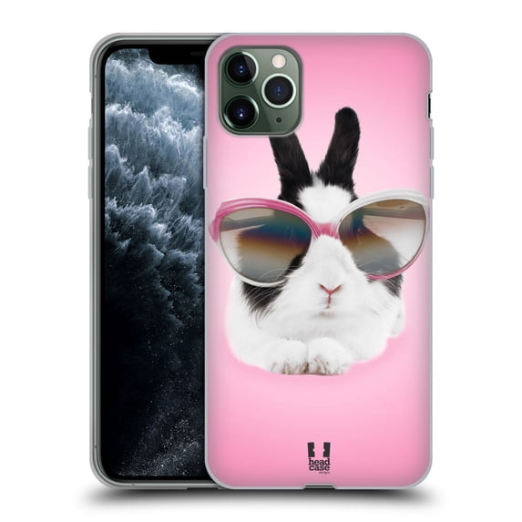 Head Case Designs Funny Animals Pretty Bunny In Sunglasses Soft Gel Case Compatible with Apple iPhone 11 Pro Max
