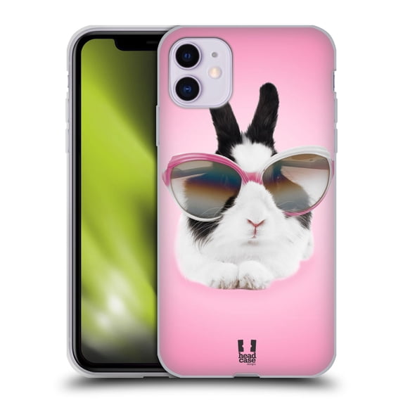 Head Case Designs Funny Animals Pretty Bunny In Sunglasses Soft Gel Case Compatible with Apple iPhone 11