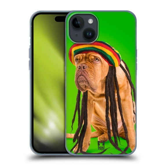 Head Case Designs Funny Animals Rastafarian Dog Dreadlocks Soft Gel Case Compatible with Apple iPhone 15 Plus