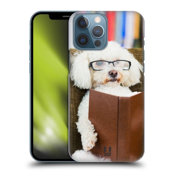 Head Case Designs Funny Animals Reader Dog with Glasses Hard Back Case Compatible with Apple iPhone 13 Pro Max