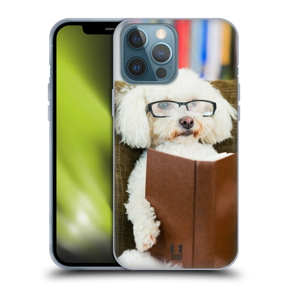 Head Case Designs Funny Animals Reader Dog with Glasses Soft Gel Case Compatible with Apple iPhone 13 Pro Max