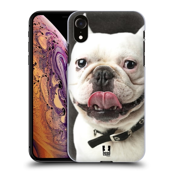 Head Case Designs Funny Animals Tongue Out Bulldog Hard Back Case Compatible with Apple iPhone XR
